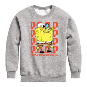 Boys' - SpongeBob SquarePants - People Order Our Patties Graphic Long Sleeve Fleece Sweatshirt - 1 of 4