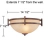 Franklin Iron Works Mission Wall Light Sconces Set of 2 Bronze Hardwired 14 1/2" Fixture Cream Scavo Glass for Bedroom Bathroom - image 3 of 3