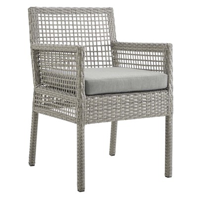Modway Aura Outdoor Patio Wicker Rattan Dining Armchair - Gray Gray