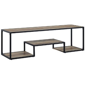 Acme Furniture Idella TV Stand for TVs up to 59" and Consoles Rustic Oak/Black: Sturdy Media Console with Fixed Shelves - 1 of 4