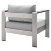 Modway Shore Sunbrella® Fabric Aluminum Outdoor Patio Armchair - 3 of 4