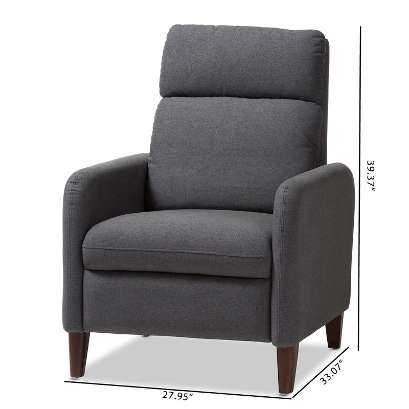 Casanova Mid - Century Modern Fabric Upholstered Lounge Chair - Baxton Studio, 5 of 14