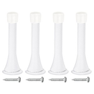 Unique Bargains Spring Steel Rubber Head Anti-Rust Plating Flexible Door Stop 4 Pcs - 1 of 4