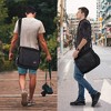 Messenger Bag for Men Women, 13 Inches Laptop Satchel Bags, Canvas Shoulder Bag with Bottle Pocket, Black - 3 of 4