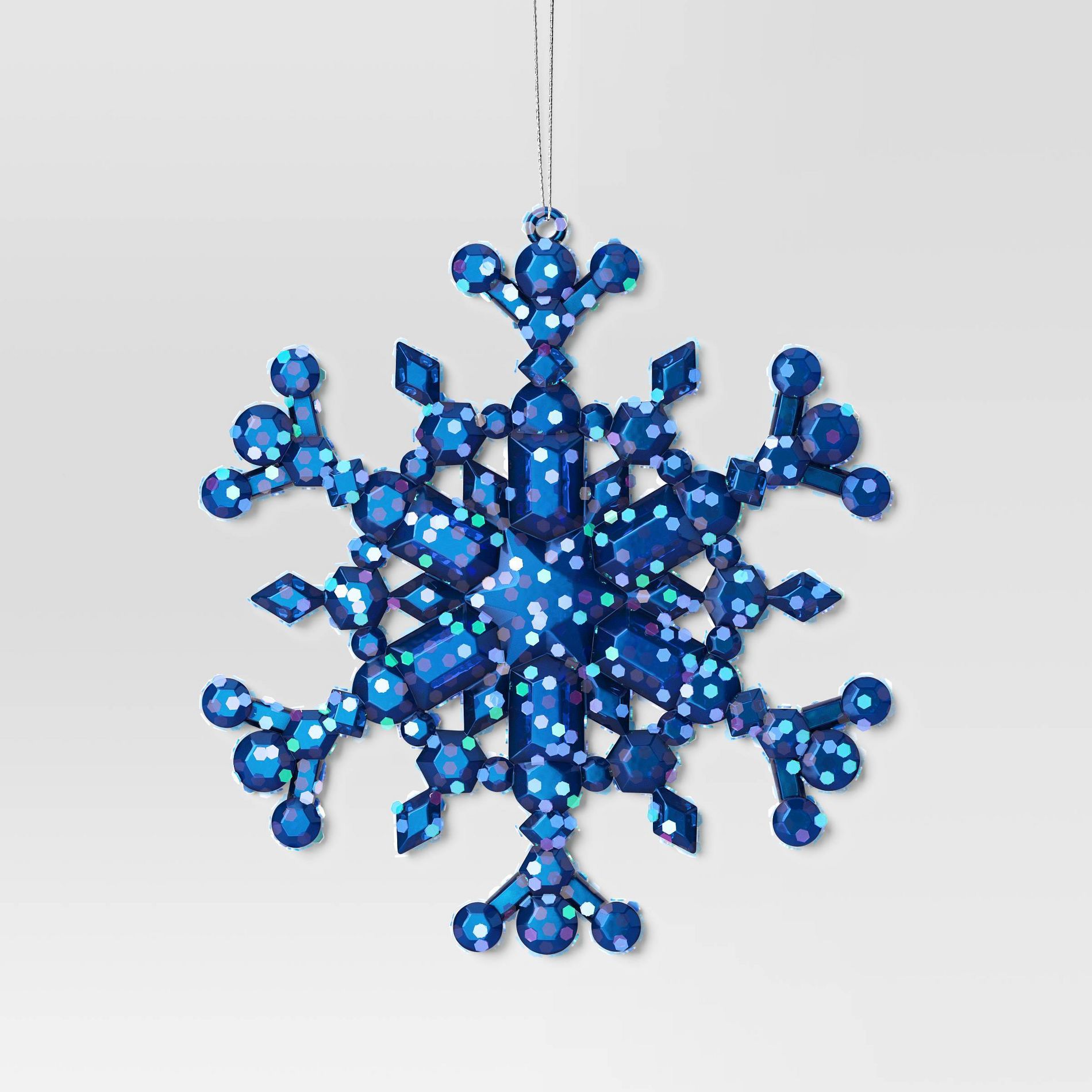 5" Christmas Blue Plastic Snowflake Ornament - Wondershop™