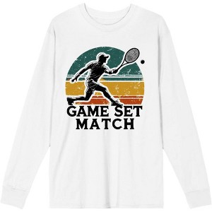 Game Set Match Adult Crew Neck Long Sleeve Shirt - 1 of 2