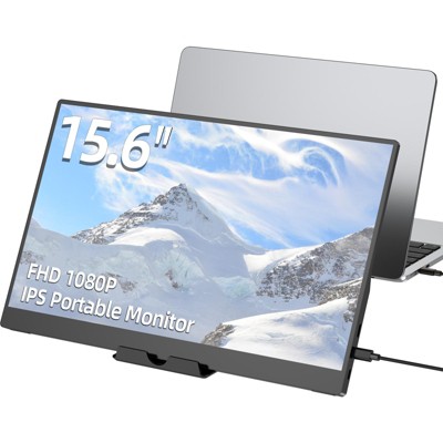 UPERFECT 15.6" 1080P Portable Monitor IPS 60Hz, 100% sRGB, USB-C & HDMI, Dual Speakers, w/VESA & Detachable Stand For Laptop/PC/Phone/Switch/Concoles