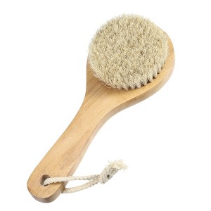 Unique Bargains Short Handle Bath Brush for Shower 7.87" Length Yellow 1 Pc - 1 of 4