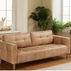 3-Seater Sofa Couch, 83" Wide Faux Leather Sofa Couch with Spring Cushion - 4 of 4