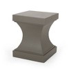 CAVINAS Modern Lightweight Concrete Patio Side Table with Pedestal Design, Modern Geometric Shape Outdoor End Table, Minimalist Outdoor Side Table - 3 of 4