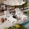 Oversized Outdoor HDPE Chaise Lounge with 5 Adjustable Positions & Rolling Wheels, Comfortable Pool Lounge Chair for Patio, Garden, and Poolside Use - 2 of 4