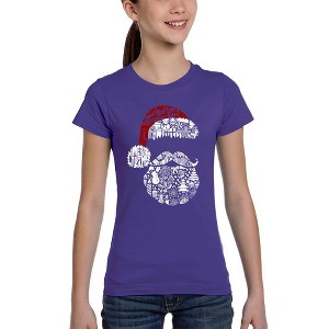 LA Pop Art Santa Pics - Girl's Word Art T-Shirt - 1 of 4
