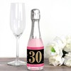 Big Dot of Happiness Chic 30th Birthday - Pink, Black and Gold - Mini Wine and Champagne Bottle Label Stickers - Birthday Party Favor Gift - Set of 16 - 2 of 4