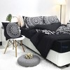 PiccoCasa Polyester Microfiber Bohemian Modern Duvet Cover Set Queen Black 5 Pcs - 3 of 4