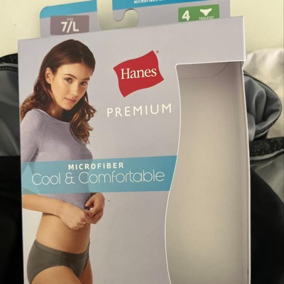 Hanes Ultimate Women's 4 Pack Luxurious Comfort Microfiber Bikini Panties  Size 5 Multicolored at  Women's Clothing store