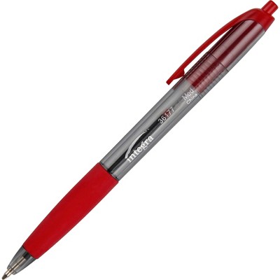 Integra Ballpoint Pen Retract. Nonrefillable Med. Pt. RD Barrel/Ink 36177