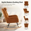 Upholstered Nursery Rocking Chair Indoor Comfortable Glider Chair High Back Teddy Boucle Rocker Chair for Baby Nursery,Living Room,Bedroom - 2 of 4