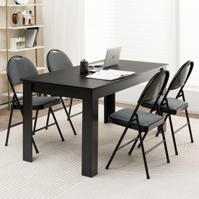 Gray Ergonomic Metal Frame Armless Folding Chairs, Set of 2