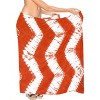 LA LEELA Women's Sarong Bikini Skirt Cover up Swimwear Summer Wraps Swimsuit Beach Wrap Coverups for Women One Size Orange, Tie Dye Design - 4 of 4