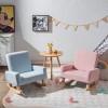 Tangkula Kids Rocking Chair Children Armchair Linen Upholstered Sofa w/ Solid Wood Legs - 2 of 4