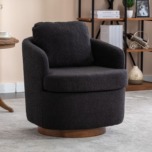 NicBex Accent Chair Swivel Chair Sofa Chair Fabric Comfy Chair With Soild Wood Round Brown Base Leg for Bedroom - 1 of 4