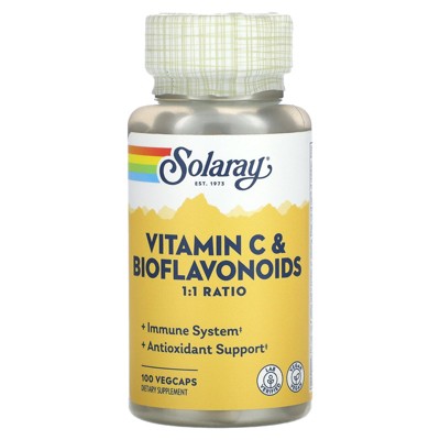 Solaray Vitamin C & Bioflavonoids, 1:1 Ratio, 100 VegCaps