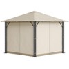 Outsunny 9.7' x 9.7' Patio Gazebo Aluminum Frame Outdoor Canopy Shelter with Sidewalls, Vented Roof for Garden, Lawn, Backyard, and Deck, Khaki - 4 of 4