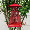 Red iron telescopic square bird feeder - 2 of 4