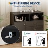Nursery Dresser with Changing Surface - Tall Wooden Changing Table with 2 Open Shelves, 3 Drawers and 1 Cabinet for Children's Room - 3 of 4
