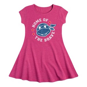 Girls' - Teenage Mutant Ninja Turtles - Born Raised Usa Fit & Flair Cap Sleeve Dress - 1 of 2