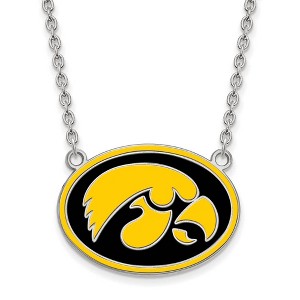Black Bow Jewelry Sterling Silver Iowa Hawkeyes NCAA Necklace 18 Inch - 1 of 4
