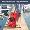 15 Gallon Fuel Caddy with Pump, Portable Gas Can Transfer Tank with 10 FT Hose & Wheels - 4 of 4