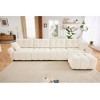 DOMETOUR Modular 4-Seater Chenille Sofa with Ottoman, Solid Wood Frame, High-Resilience Cushions, White, for Living Room or Office - 2 of 4