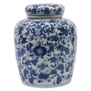 Decorative Ceramic Ginger Jar (8.25") - Blue/White - Storied Home - 1 of 3