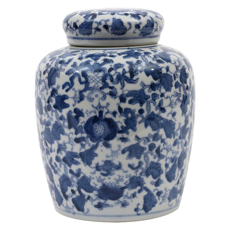 Decorative Ceramic Ginger Jar (8.25&#34;) - Blue/White - Storied Home, 1 of 6