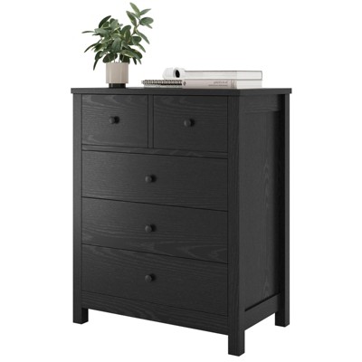 Dresser for Bedroom, 5 Drawer Dresser Wood Dresser with Metal Handle