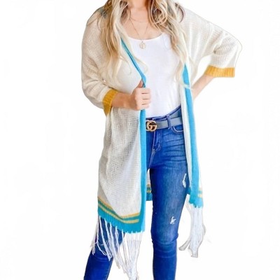 Women's Lightweight Knit Hoodie Fringe Cardigan - And The Why