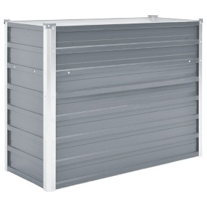 vidaXL Raised Garden Bed Galvanized Steel Outdoor Planter Gray - 1 of 4