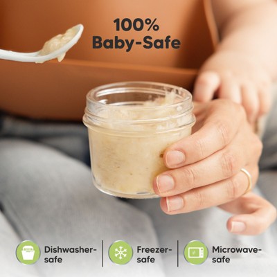 Nord Multicolor 4oz Glass Baby Food Storage Jars Set