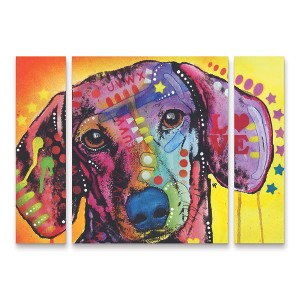Trademark Fine Art -Dean Russo 'Tilt Dachshund Love' Canvas Art - 1 of 3