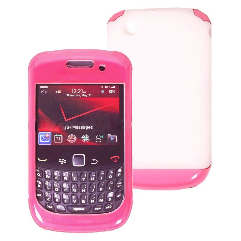 OEM Verizon Double Cover Case for BlackBerry Curve 3G 9330 (Pink / White) (Bulk Packaging), 1 of 2