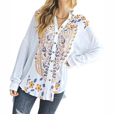 Women's Cassia Printed Button Down Shirt - DAVI & DANI