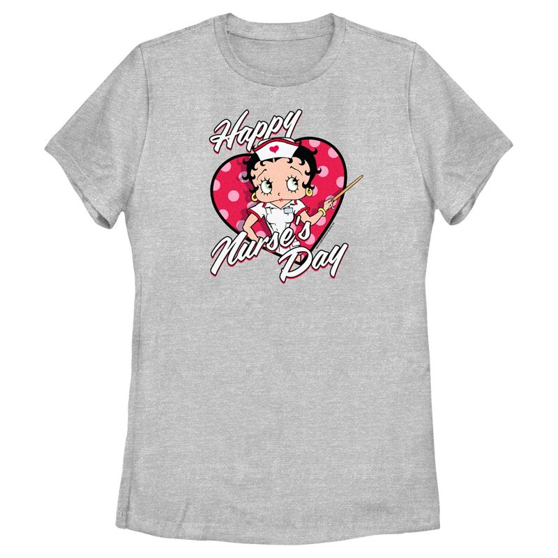 Women's Betty Boop Happy Nurse's Day T-Shirt, 1 of 5