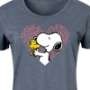 Women's - Peanuts - Snoopy Woodstock Xo Heart Graphic T-shirt Dress - 2 of 4
