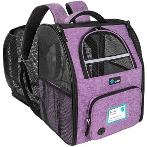 PetAmi Expandable Pet Backpack Carrier for Dog Cat, Airline Approved Travel Hiking Carrying Small Medium Puppy Kitten Extended Back Pack - 1 of 4