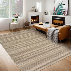 Area Rug Modern Minimalist Stripe Area Rug Bohemian Rug Low Pile Non Slip Non Shedding Indoor Floor Carpet Easy Cleaning for Bedroom Living Room - 1 of 4