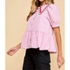 Women's Treasured Mots Gingham Peplum Top - TCEC - 3 of 4