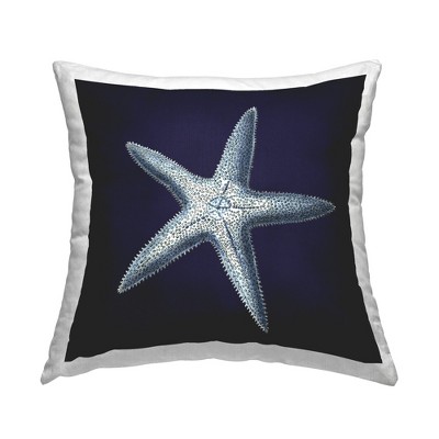 Stupell Industries Distressed Navy and White Starfish