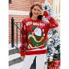 Womens Ugly Christmas Sweater Crew Neck Pullover Sweaters Jacquard Knit Festive Pattern Christmas Sweater Ho Ho Ho Santa Sweater - 4 of 4
