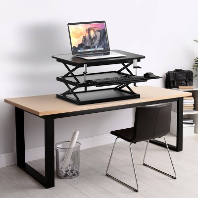 Tall Adjustable Black Steel Standing Desk Converter
